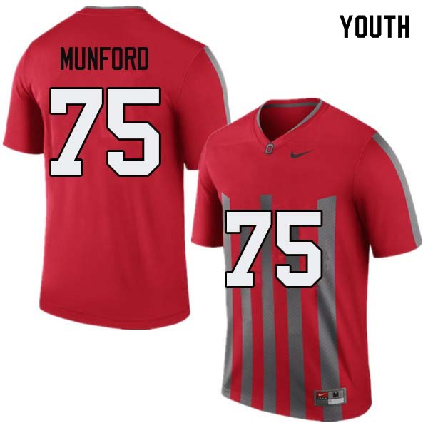 Ohio State Buckeyes #75 Thayer Munford Youth Official Jersey Throwback